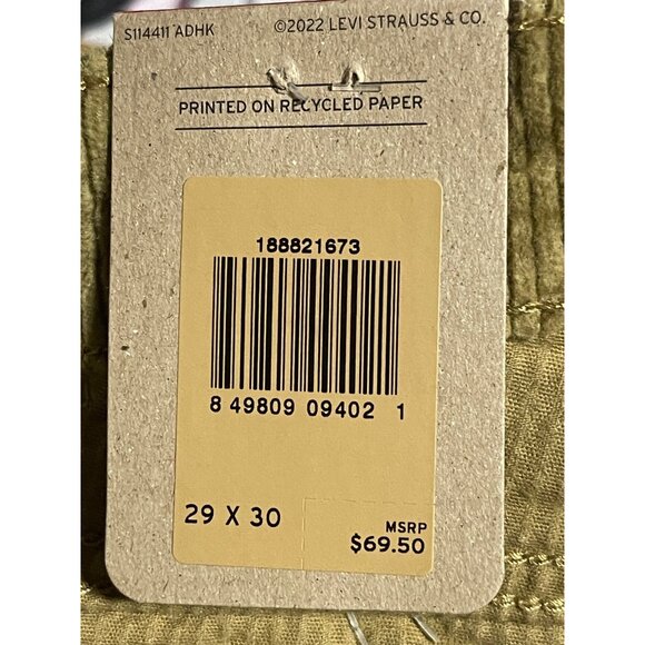 Levis 721 High Rise Skinny Corduroy Pants Slim Fit Womens 29 X 30 Olive Gold - Picture 7 of 14
